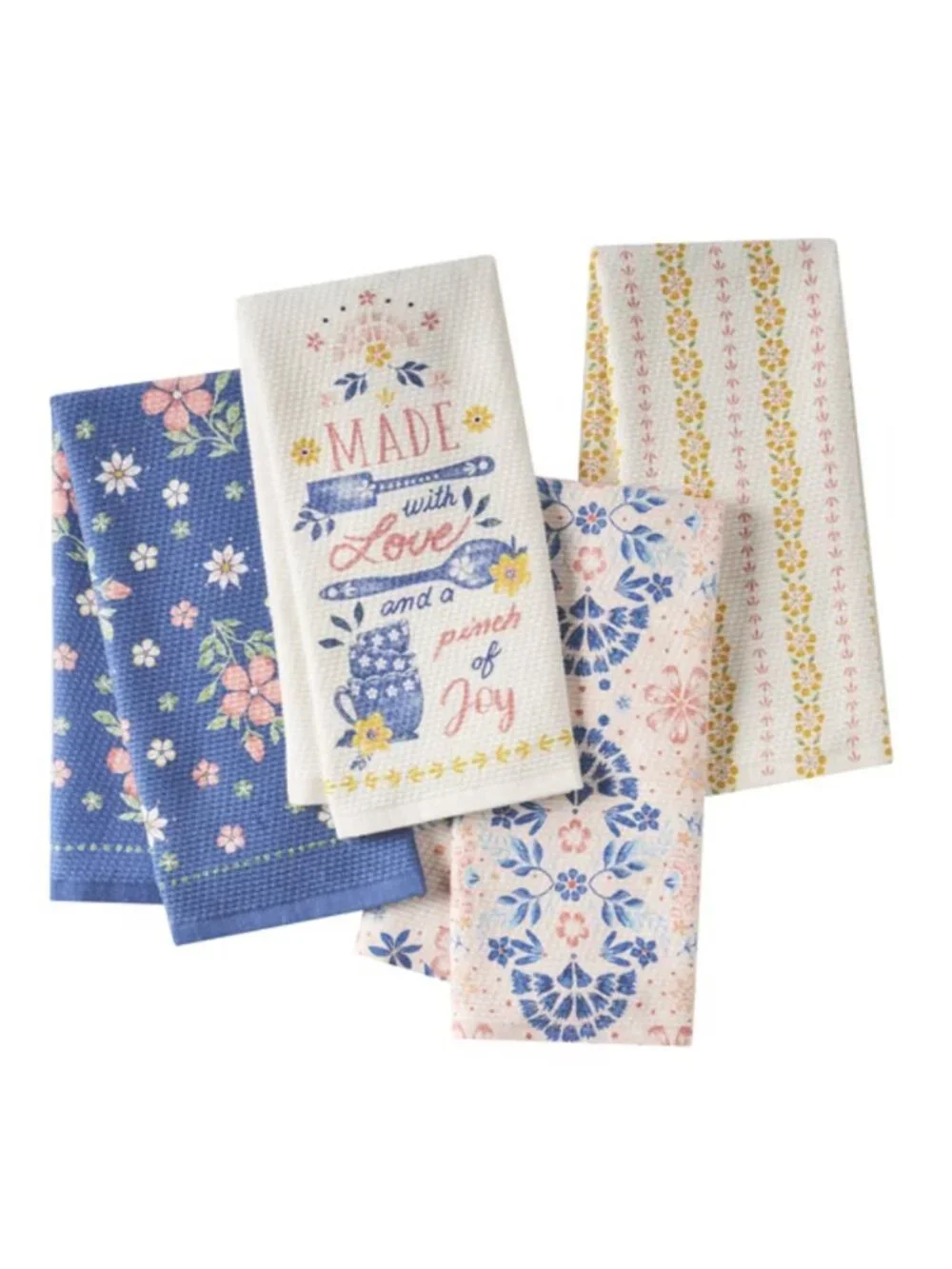 The Woman Pioneer Home Hattie Beautiful Cotton Set of 4 Woven Kitchen Tea Towels